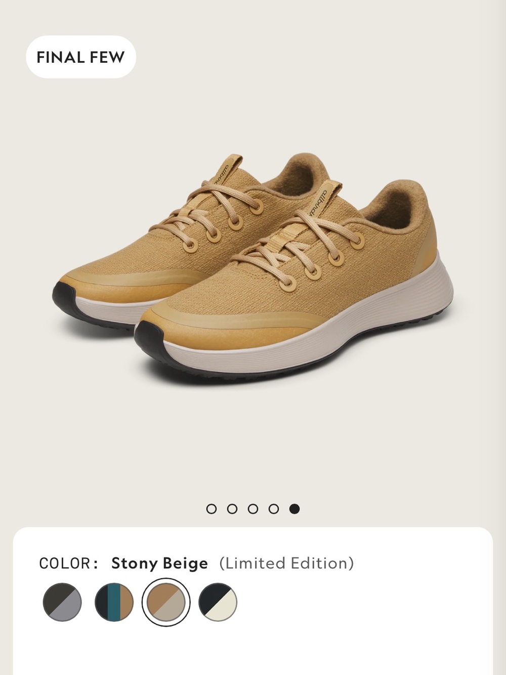 Allbirds Runner Protect Stony Beige Knit Sneaker